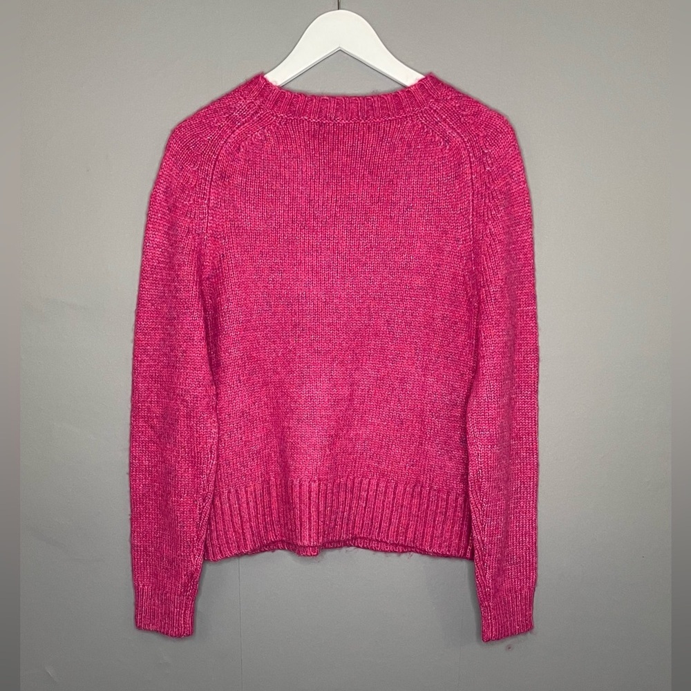 J. Crew Women's Alpaca Wool Blend Crewneck Sweater Fuchsia Heather NWT - Picture 3 of 14